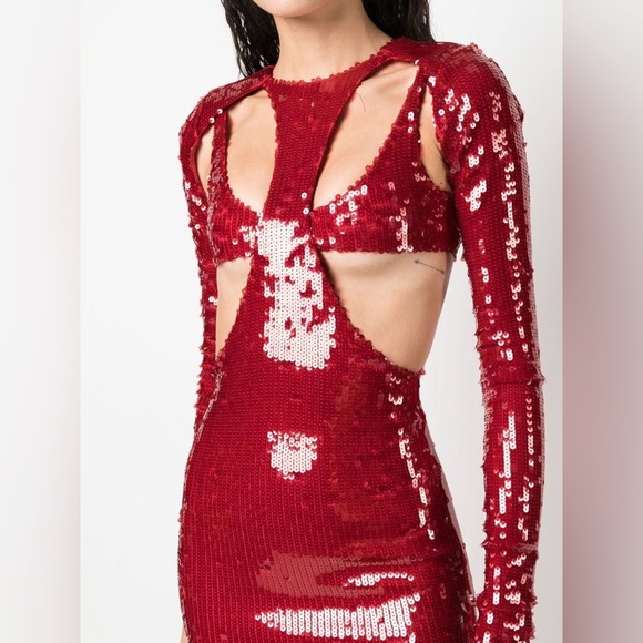 LaQuan Smith Sequined Cut-Out Mini Dress - Picture 3 of 13